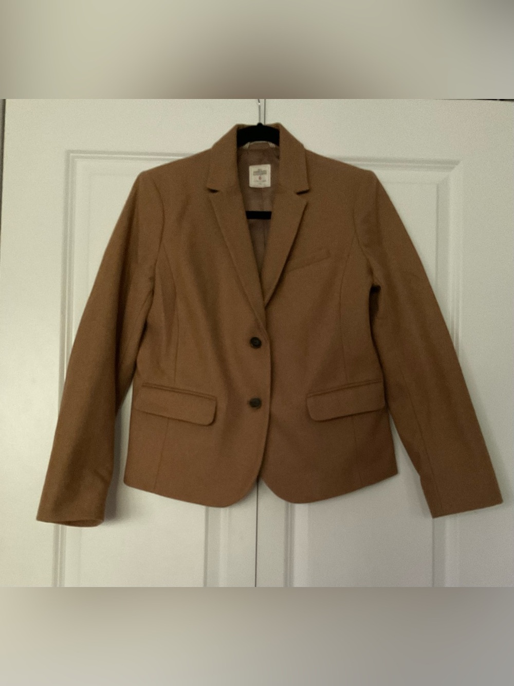 GAP Women's Camel Single-Breasted Wool Blazer